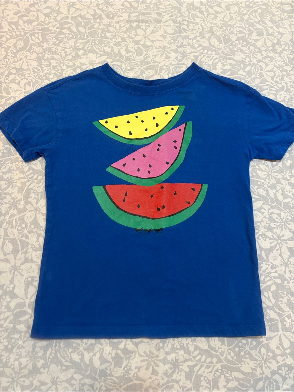 Hanna Andersson Royal Blue Watermelon Stack Tee, Size 8